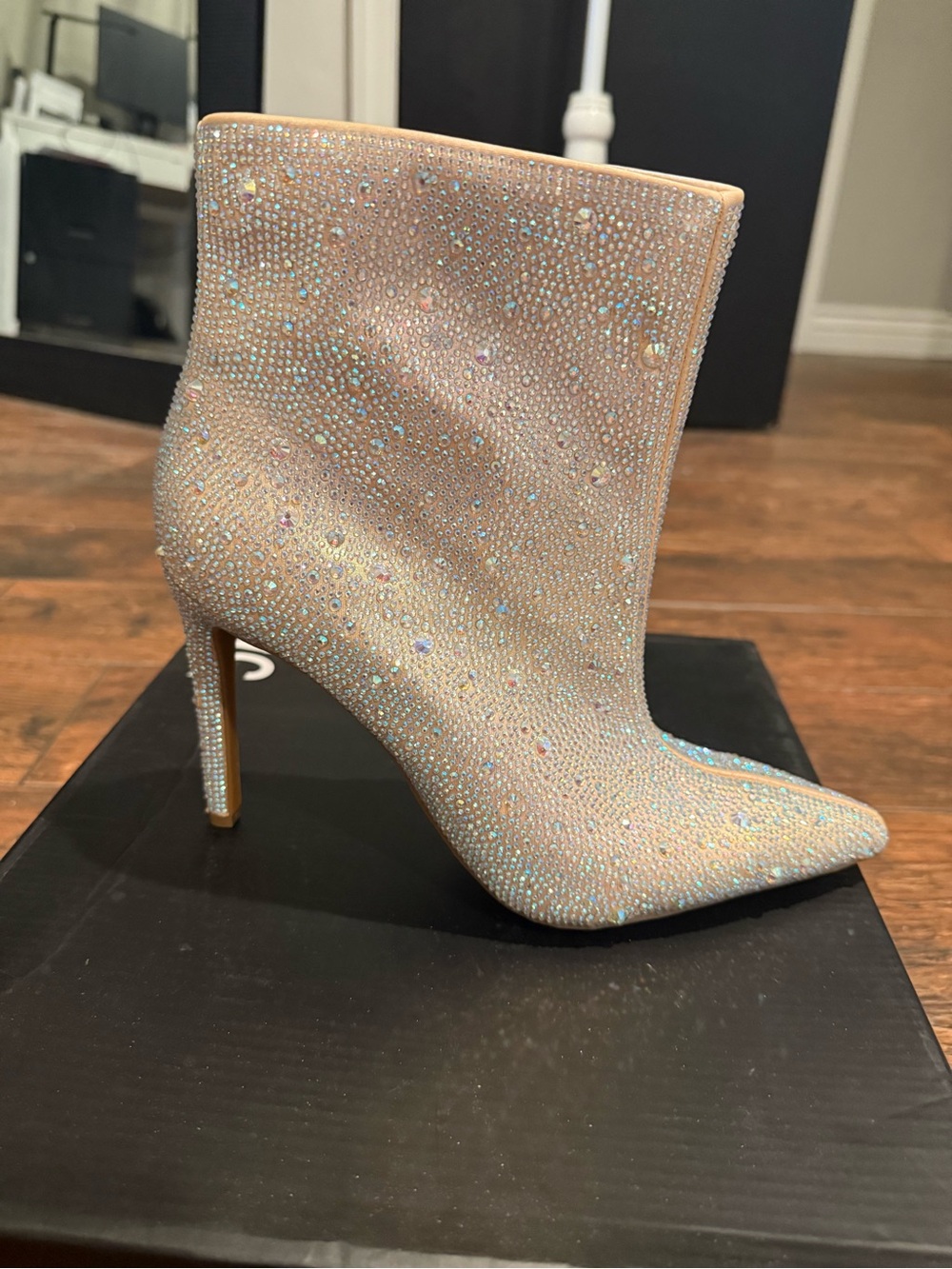INC International Concepts Iridescent Crystal Pink Pointed Ankle Boot